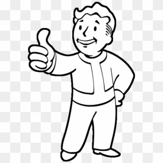 Fallout 4 Vault Boy Lineart - Fallout Vault Boy Transparent, HD Png Download