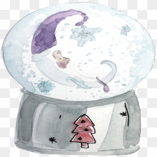 Hand Drawn Cartoon Snow Globe Glass Ball Transparent - Illustration, HD Png Download