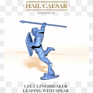 Celt Linbreaker Slashing With Leaping With Spear - Figurine, HD Png Download