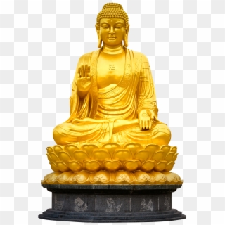 Gautam Buddha Golden Statue, HD Png Download