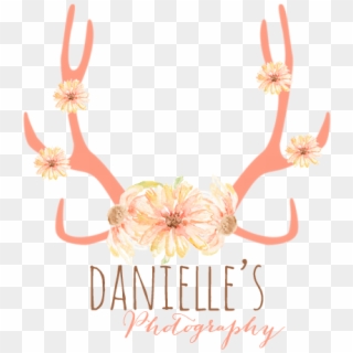 Clip Library Library Antler And Logo In Photoshop Tutorial - Antlers And Flowers Transparent, HD Png Download