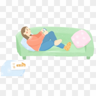 Fresh Colorful Cartoon Fat House Png And Psd - Couch, Transparent Png