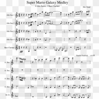 Super Mario Galaxy Medley Sheet Music Composed By Mr - Disney Princess Medley Sheet Music Pdf, HD Png Download