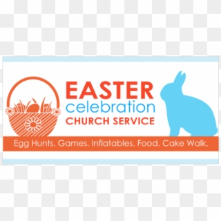 Easter Celebration Vinyl Banner With Rabbit And Easter - Rabbit, HD Png Download