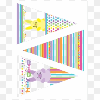 Bunny Stripe Banner - Easter Template Bunting, HD Png Download