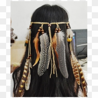 H1005 Handmade Braided Hair Band Boho Indian Party - Headband, HD Png Download
