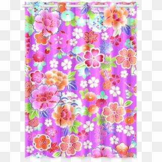 Japanese Floral Kimono Pattern New Window Curtain 52, HD Png Download