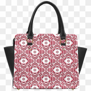 Red White Floral Shokkoumon Geometric Japanese Pattern - Handbag, HD Png Download