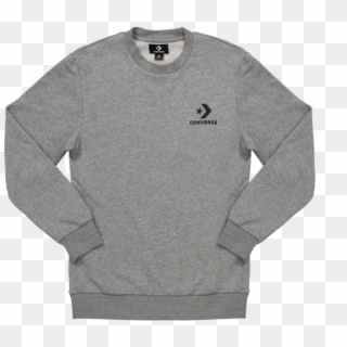 Men Converse Star Chevron Graphic Crew Vintage Grey - Sweater, HD Png Download