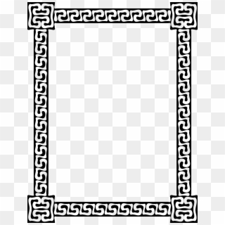 This Free Icons Png Design Of Greek Key Frame 6 - Black And White Chevron Border, Transparent Png