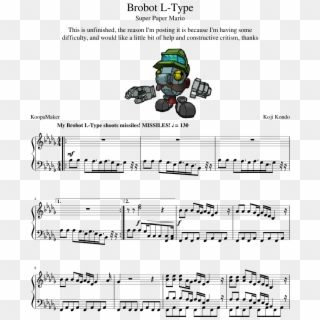 ~wip~ Super Paper Mario - Waterflame Time Machine Piano Sheet Music, HD Png Download