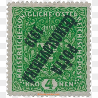 4k Yellow-green On Granite Paper Stamp, - Prvá Známka Československá, HD Png Download
