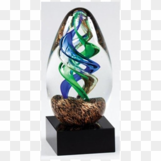 Art Glass Green And Blue Swirl Award G553 - Glsc46, HD Png Download