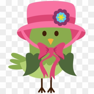 Green And Pink Birds In Clip Art - Easter Bonnet Clip Art, HD Png Download