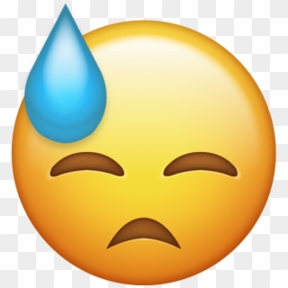 Face With Cold Sweat Emoji, HD Png Download