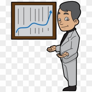 A Senior Executive Presenting A Sales Graph Cartoon - Cartoon, HD Png Download