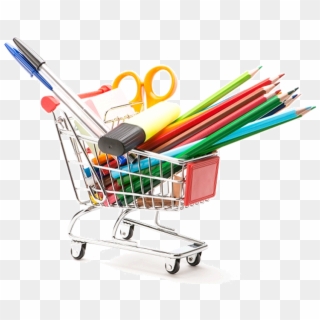 Utiles-escolares - Back To School Shopping Cart, HD Png Download