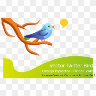 Free Free Vector Tweeting Bird - Bird Standing On Branch Clipart, HD Png Download