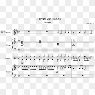 Its Over Ze Moon Sheet Music Composed By Over 9000 - Rob Scallon Rain Sheet Music, HD Png Download
