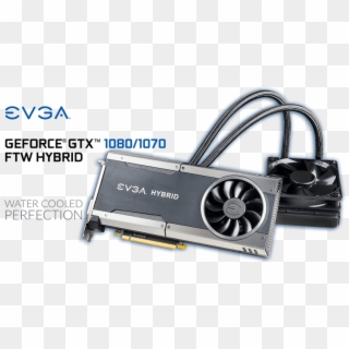 Evga Geforce Gtx 1080 And 1070 Ftw Hybrid = Water Cooled - Evga Gtx 1080 Ftw Hybrid, HD Png Download