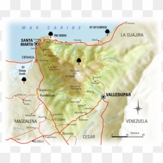 Mapa Sierra Nevada Colombia - Mapa De Los Kogui, HD Png Download