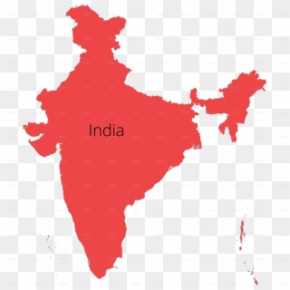 India Map Outline Redcolor - Rajiv Gandhi International Airport In India Map, HD Png Download