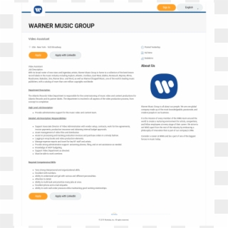 Video Assistant - Warner Music Group, HD Png Download