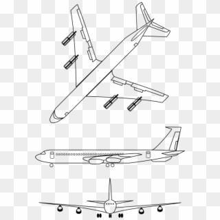 Boeing 747 Png , Png Download - Outline Clipart Airplane, Transparent Png