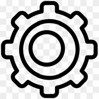 Settings Gear Symbol Outline In A Circle Svg Png Icon - Black Settings Outline, Transparent Png