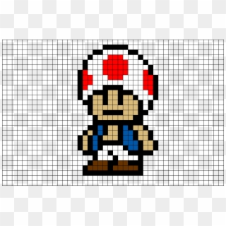 Toad Mario Pixel Art, HD Png Download