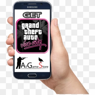 Gta Vice City The Giant Name Of Gaming History Has - Android Mobile In Hand Png, Transparent Png