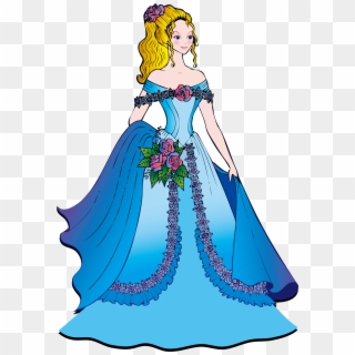 Blue Dress Princess Beautiful Clipart, HD Png Download