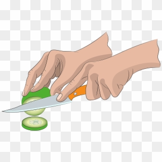 Hands Knife Hand Woman Nutrition Cucumber - Cartoon, HD Png Download