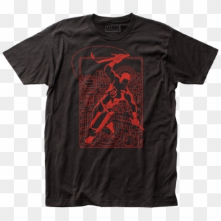 Red Outline Daredevil T-shirt - Joy Division T Shirt, HD Png Download
