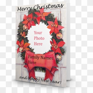 Artist Signature Holiday Photo Card Christmas Wreath - Christmas Drawings, HD Png Download