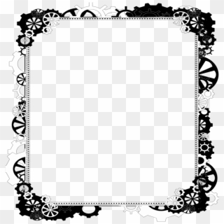 #mq #black #white #frame #frames #border #borders - Steampunk Frame Png, Transparent Png