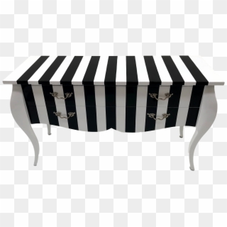 Black And White Striped 2 Drawer Chest - Coffee Table, HD Png Download