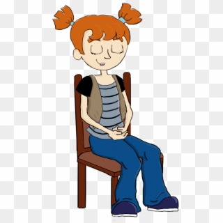 Calm Clipart - Boy Is Sitting On A Chair Cartoon, HD Png Download