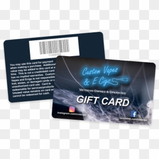 Custom Vapes & E Cig Shop Gift Cards With Barcodes - Paper, HD Png Download