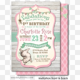 Charlotte's Web 1st Birthday Invitations - Poster, HD Png Download