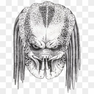 Download - Predator Face Mask Drawing, HD Png Download