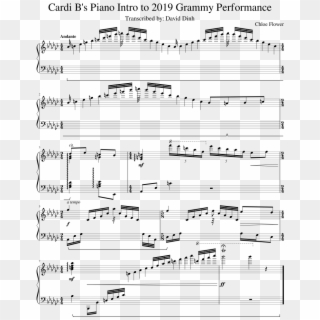 Cardi B's Intro To Her 2019 Grammy Performance Sheet - Sheet Music, HD Png Download