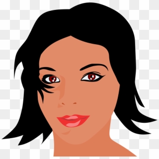 Female Face Clipart - Clip Art Black Hair, HD Png Download