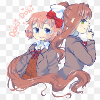 Sayori And Monika By Chinad011, HD Png Download