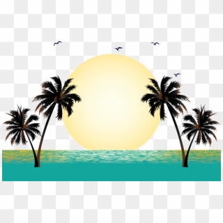 Svg Black And White Stock Palms Vector Sunset - St Croix Usvi Tattoos, HD Png Download