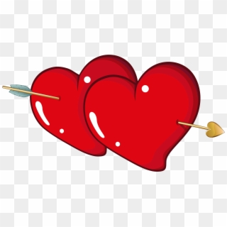 Valentine Hearts With Arrow Png Clipart Picture - Heart With Arrow Png, Transparent Png