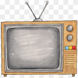 Picture Black And White Cartoon Retro Movie Theme Hand - Tv Set Drawing Png, Transparent Png
