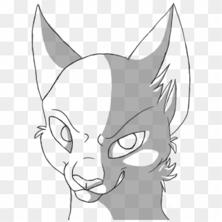 Warrior Cat Face Drawing , Png Download - Drawing, Transparent Png