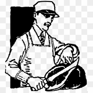 Butcher Meat Market Computer Icons Meat Cutter - Butcher Black And White, HD Png Download