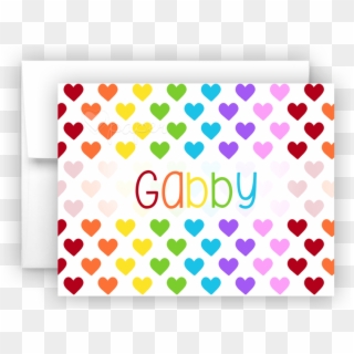 Rainbow Hearts Thank You Cards Note Card Stationery - Circle, HD Png Download